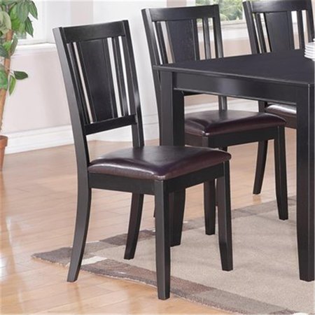 LATESTLUXURY DU-LC-BLK Dudley Dining Chair with Faux Leather Upholstered Seat Black qty 2 LA586760